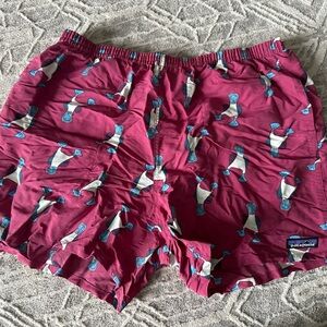 Patagonia Pink Shorts with Penguin Design